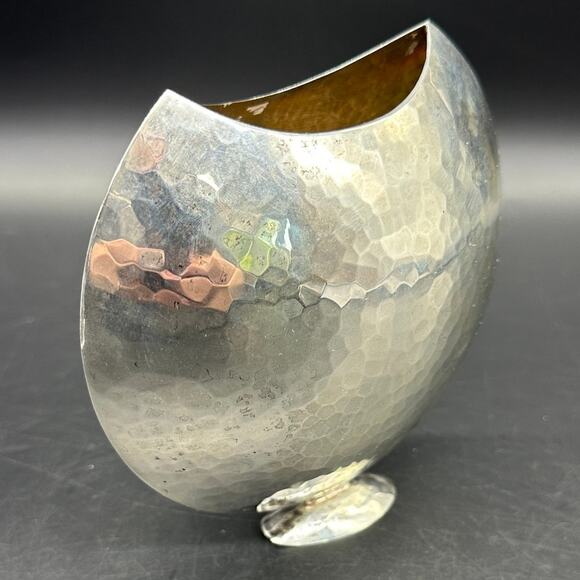 A.P.R. Scully Other - A.P.R. Scully Sterling Silver Vase London 1998 Hand-Hammered Modern Design 925
